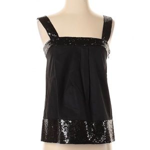 Theory 100% cotton sequin embellished tank-EUC